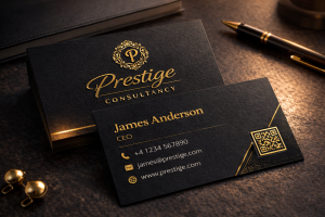 luxury business card with gold foil embossing