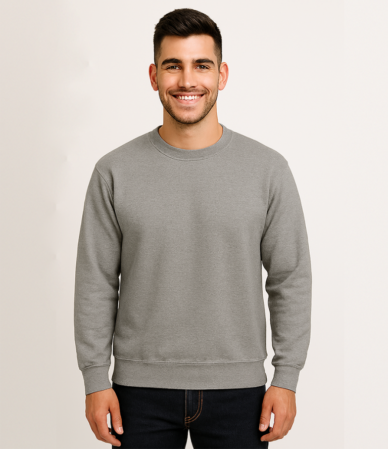 Printed grey heavyweight sweatshirt for staff uniform