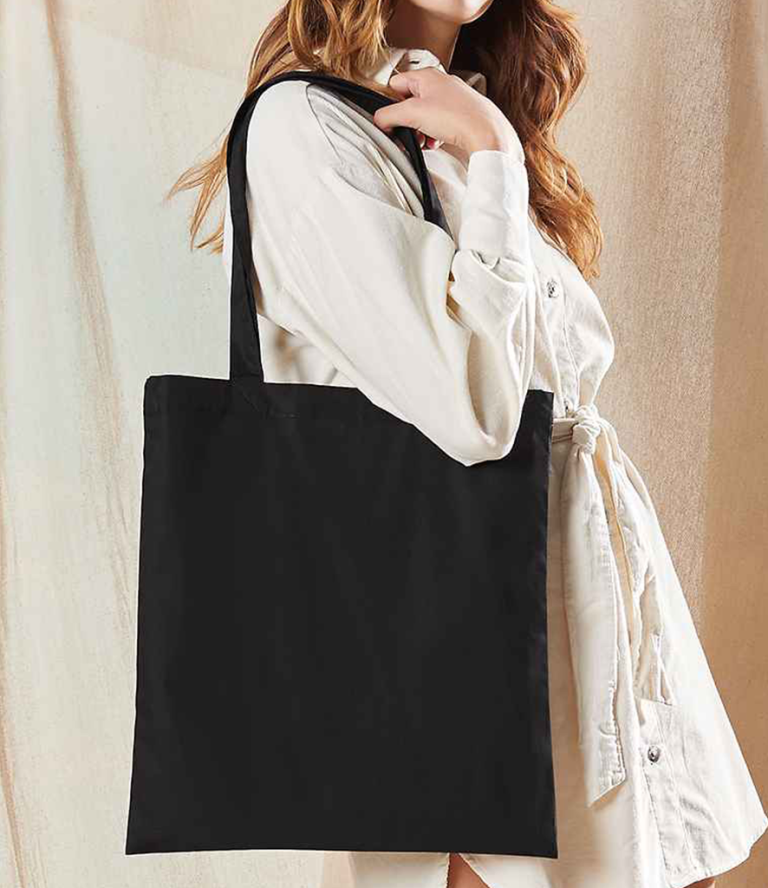 Custom printed premium black tote bag product